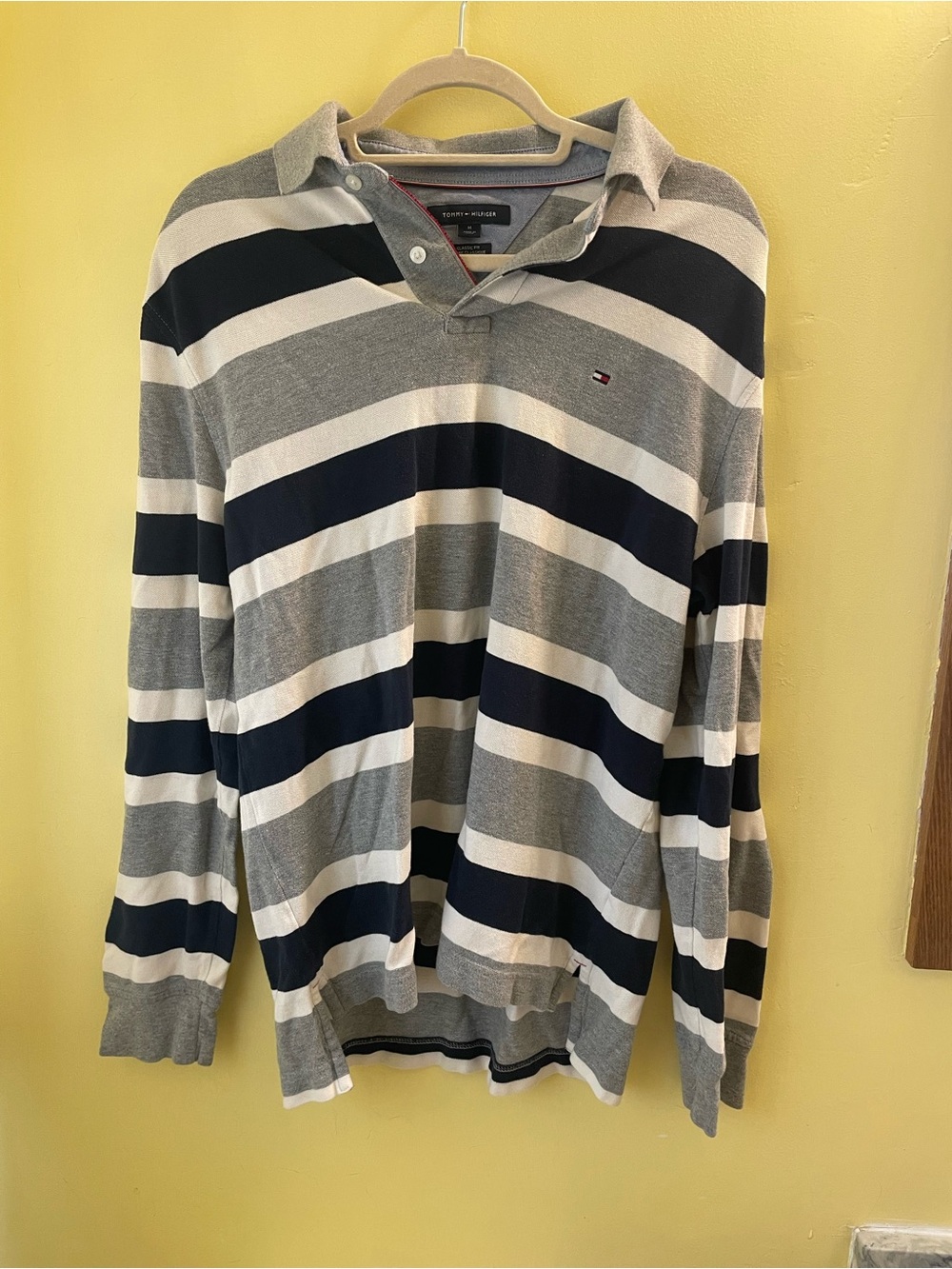 Tommy Hilfiger Striped Long Sleeve Polo Classic Fit